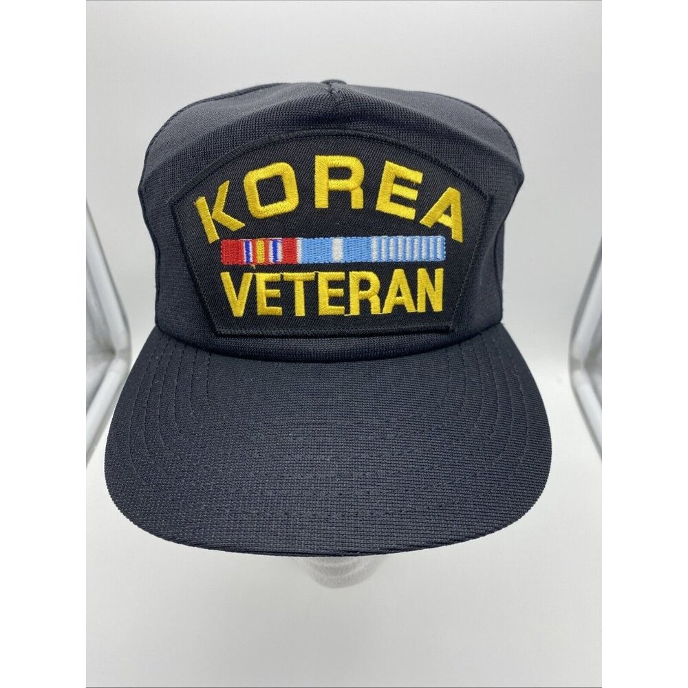 Korea Veteran Black Baseball Cap Hat Snap-back OSFM Vet Military Service